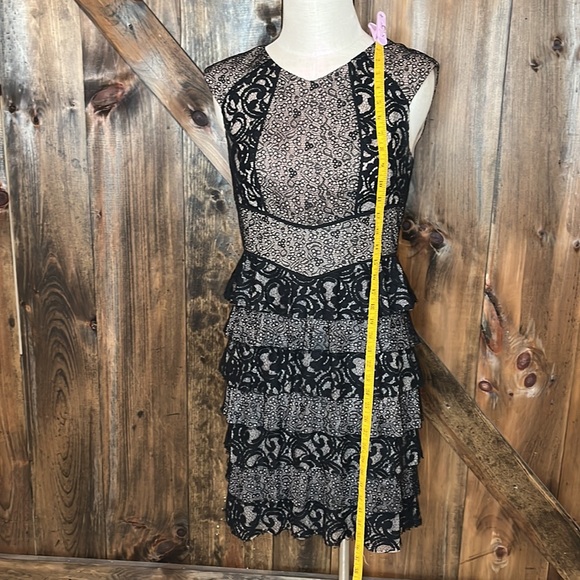 BCBG Maxazria Tan & Black Lace dress - Picture 8 of 12
